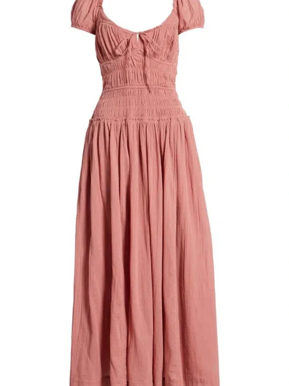Free People Mauve Pink Maxi Dress with Smocked Bodice - Picture 3 of 5